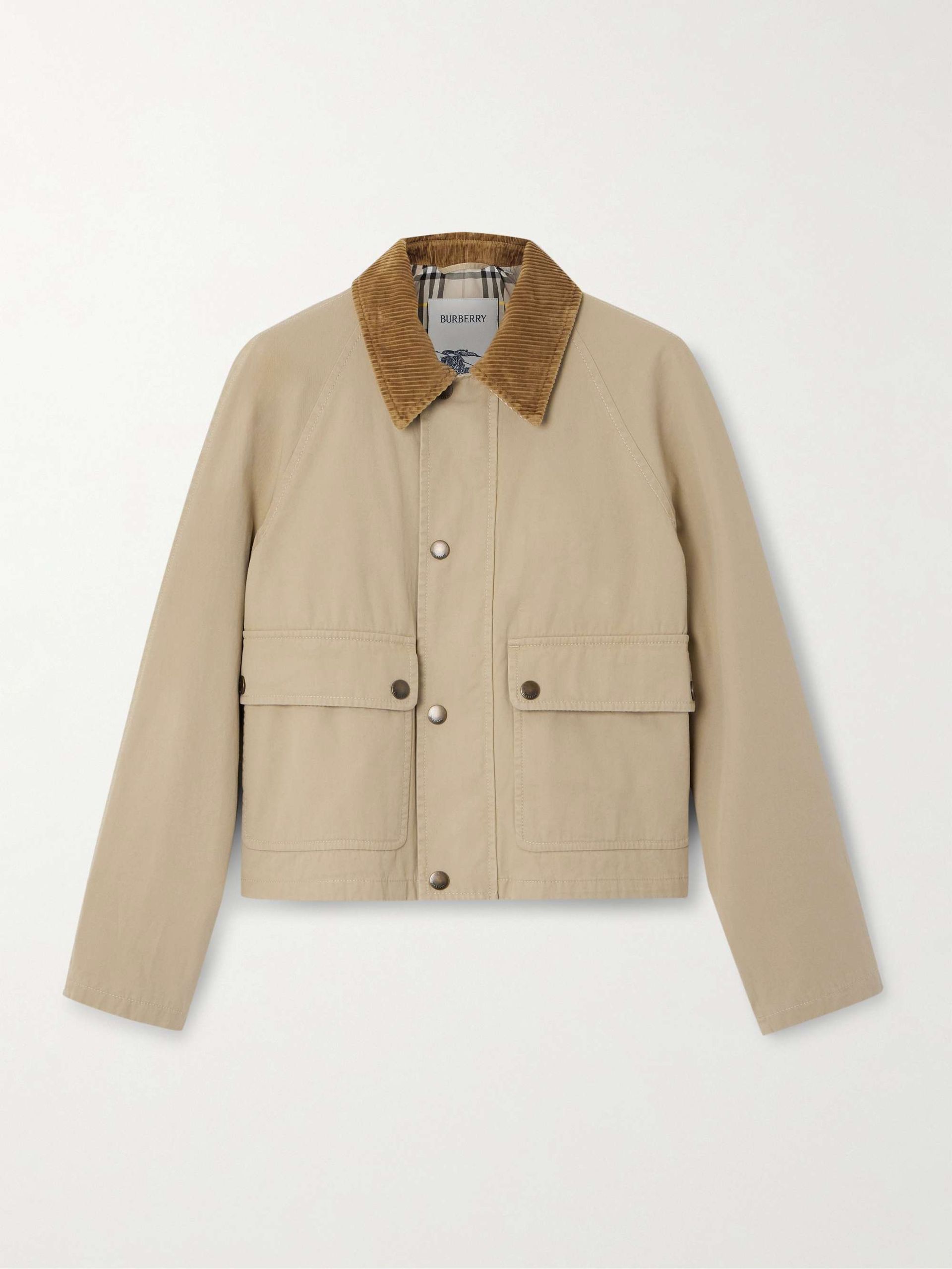 Corduroy-Trimmed Cotton-Twill Jacket