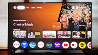 Hisense U9N TV Google TV interface onscreen