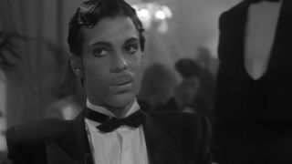 A black and white screenshot of Prince in Under the Cherry Moon
