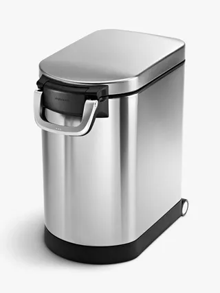 Simplehuman Pet Food Storage Bin, Brushed Chrome, 25l