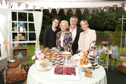 The hosts of The Great British Baking Show.