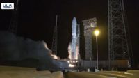 A United Launch Alliance Atlas V rocket launches 27 Amazon Leo internet satellites on Dec. 16, 2025.