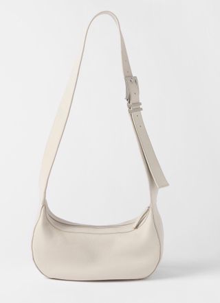 Cream Leather Sling Bag