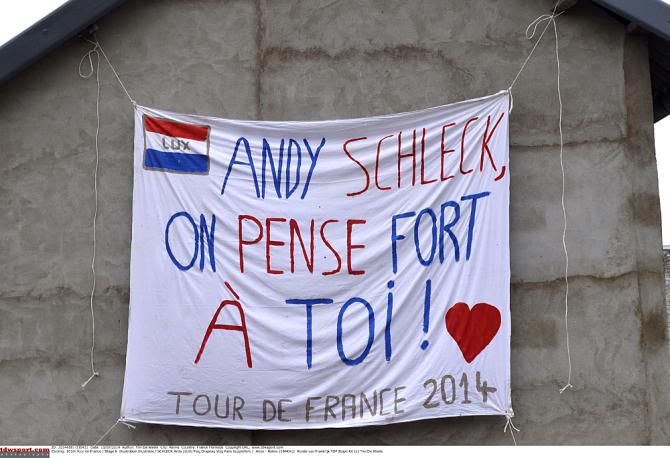 Supporters of Andy Schleck at the Tour de France in 2014