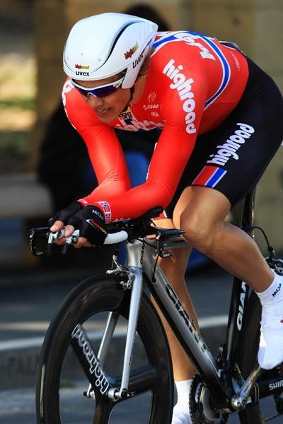 Norwegian Champion Edvald Boassen Hagen pulling the throttle in the Tour of California prologue