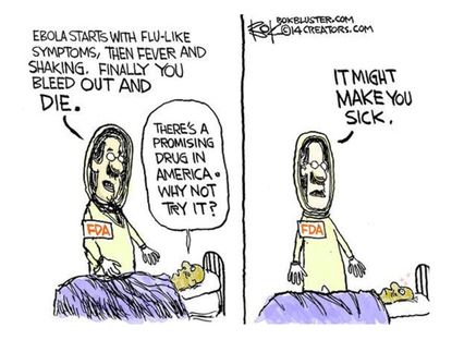 Editorial cartoon health ebola ObamaCare