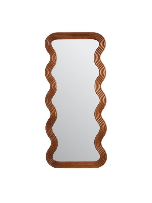 Wavy Wooden Full Length Wall Mirror