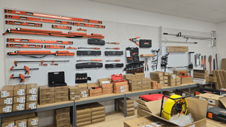 A VEVOR store with a wall of tools