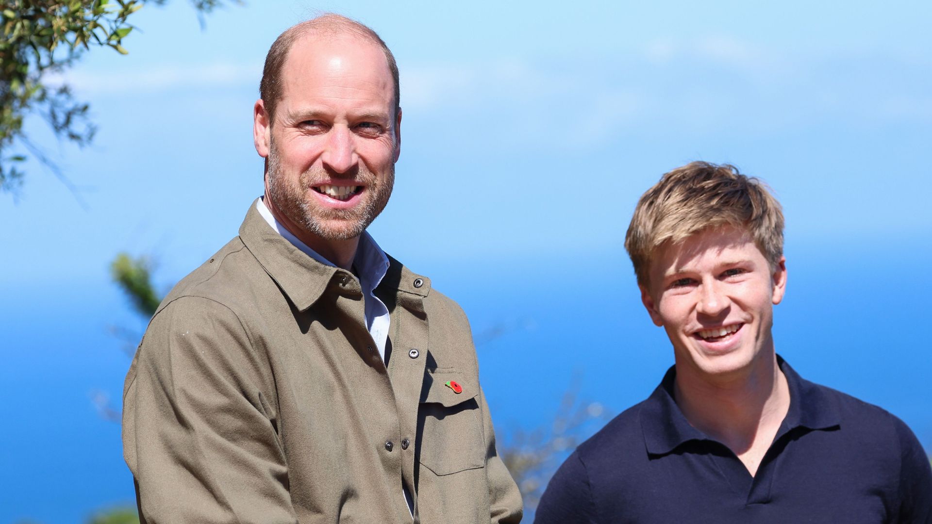 Prince William talks to Robert Irwin during his visit at Signal Hill on November 05, 2024 in Cape Town