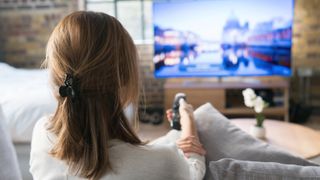 Woman watching tv