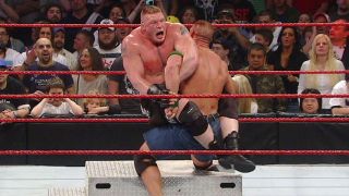 John Cena and Brock Lesnar at Extreme Rules 2012