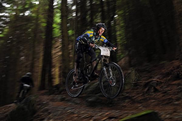 Nik Ringwood, part of the men's duo Team Haywood, catches some air.