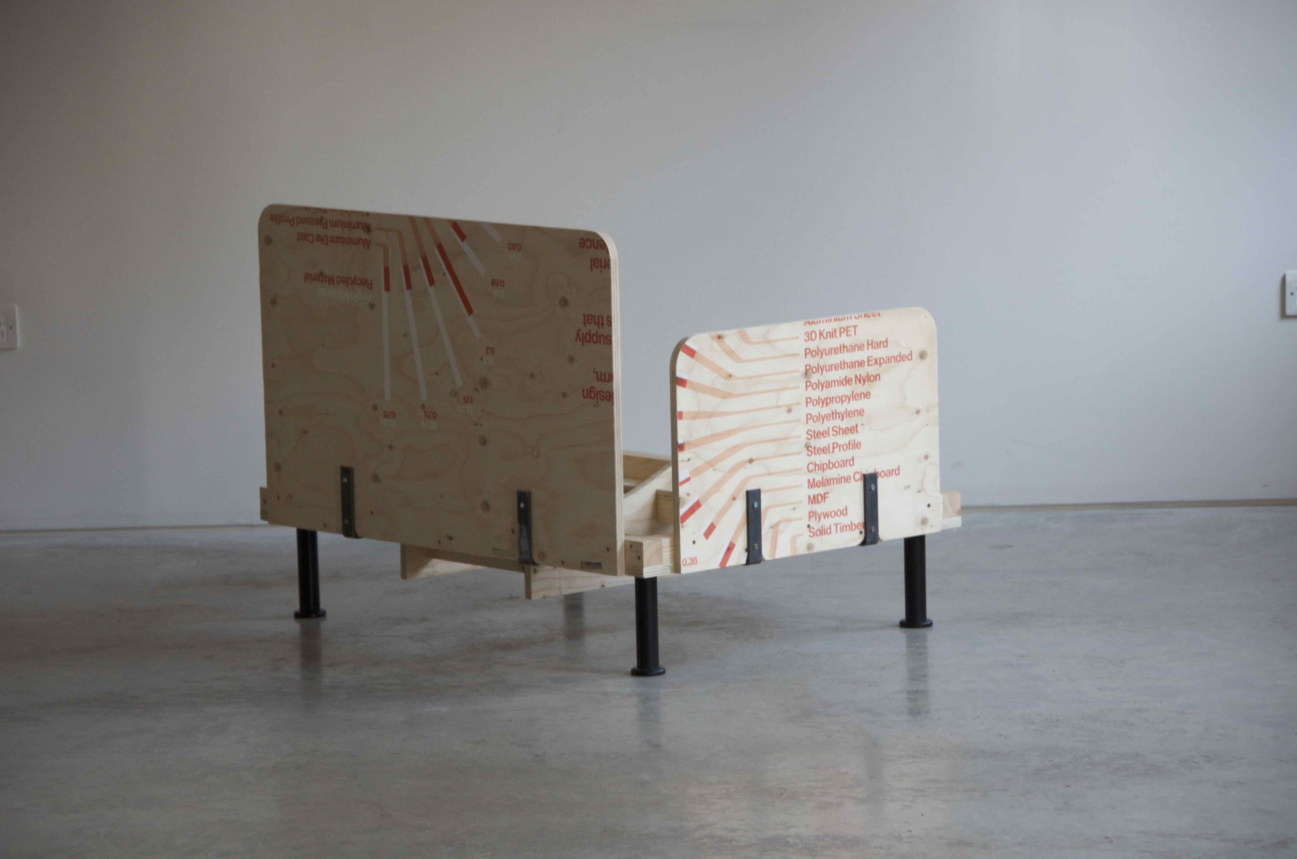 Deconstructed model of a sofa