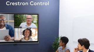 People using Crestron solutions on a videoconference call. 