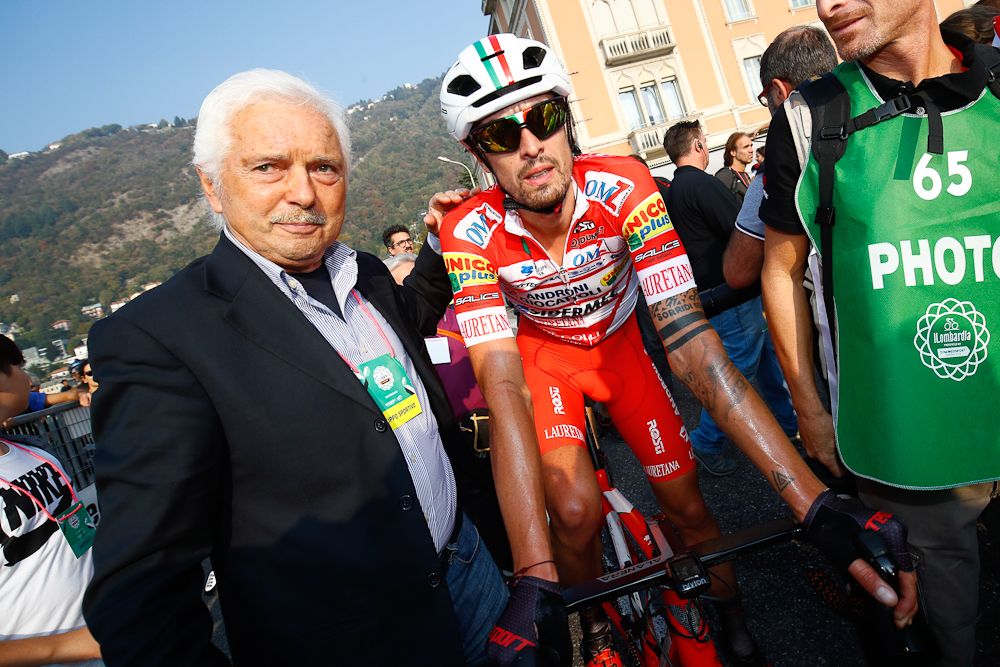 Gianni Savio with Androni rider Mattia Cattaneo