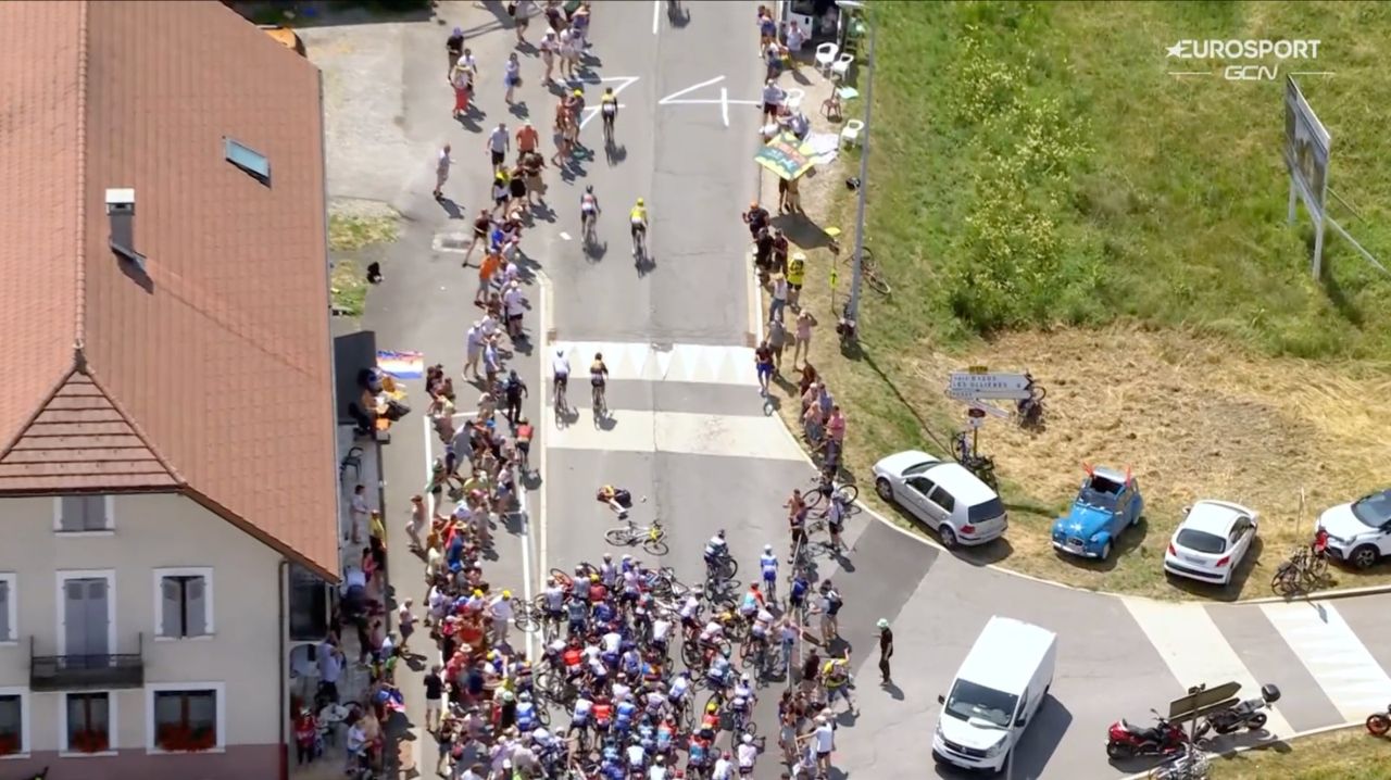 Crash on stage 15 of the 2023 Tour de France