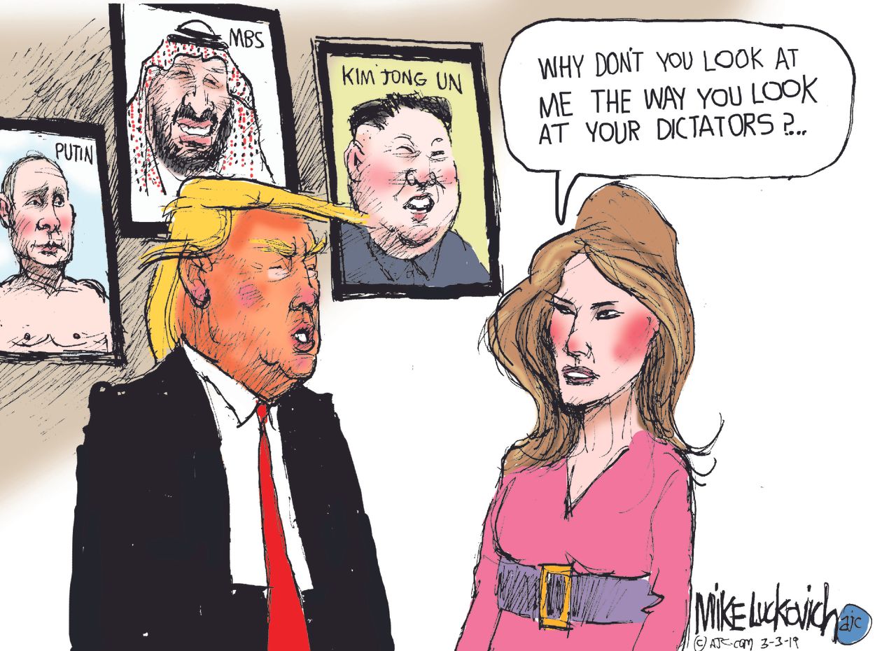 Political Cartoon U.S. Trump Kim Jong Un Russia MBS Dictators