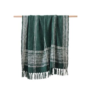 Tangier Throw in green with white patterns