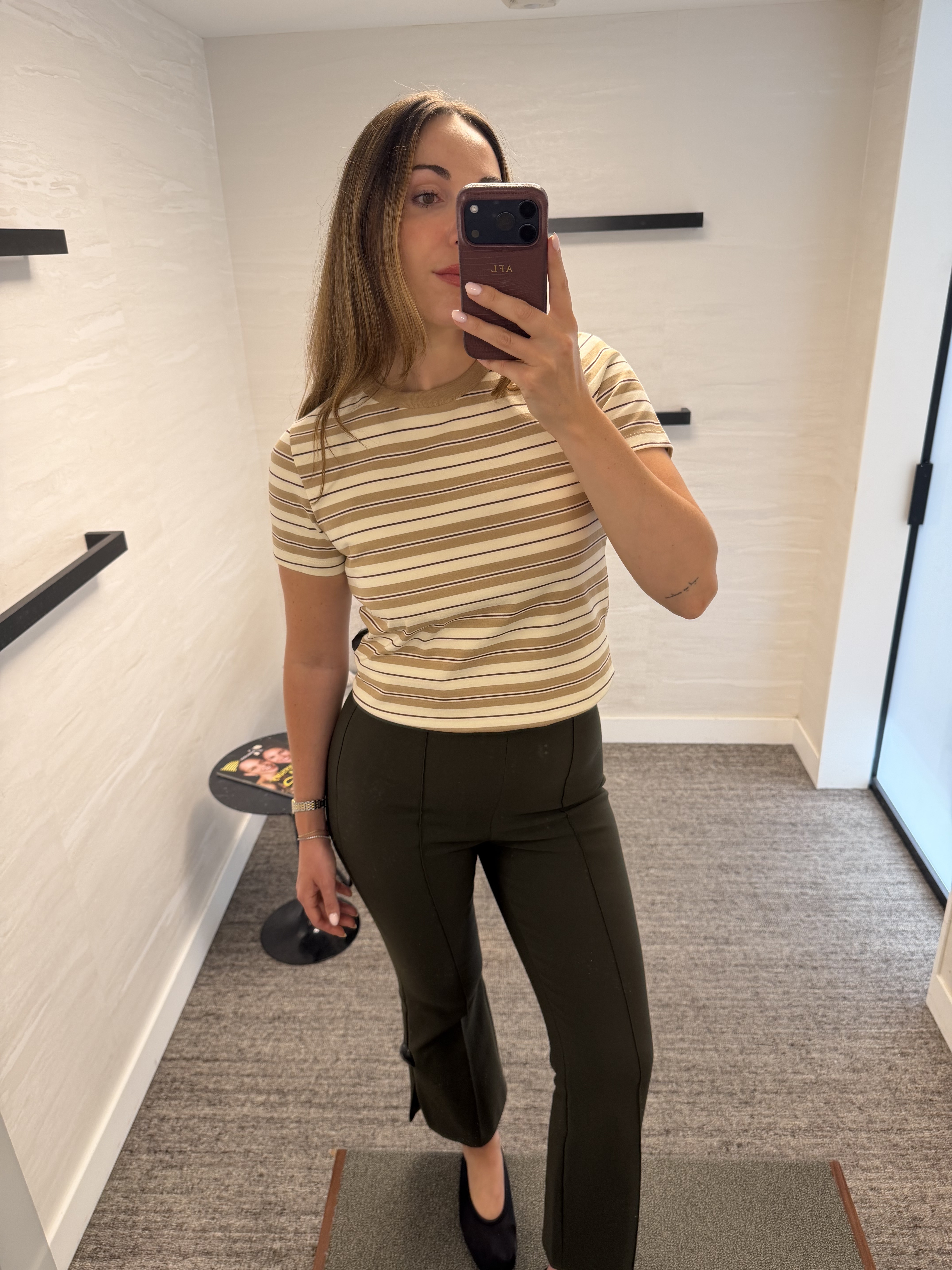 Anna LaPlaca trying on fall fashion items from the Nordstrom Anniversary Sale.