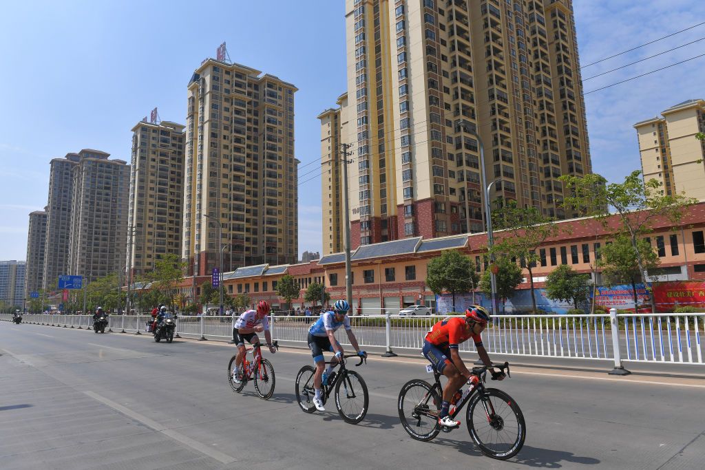 Th break passes some tower blocks in Guangxi