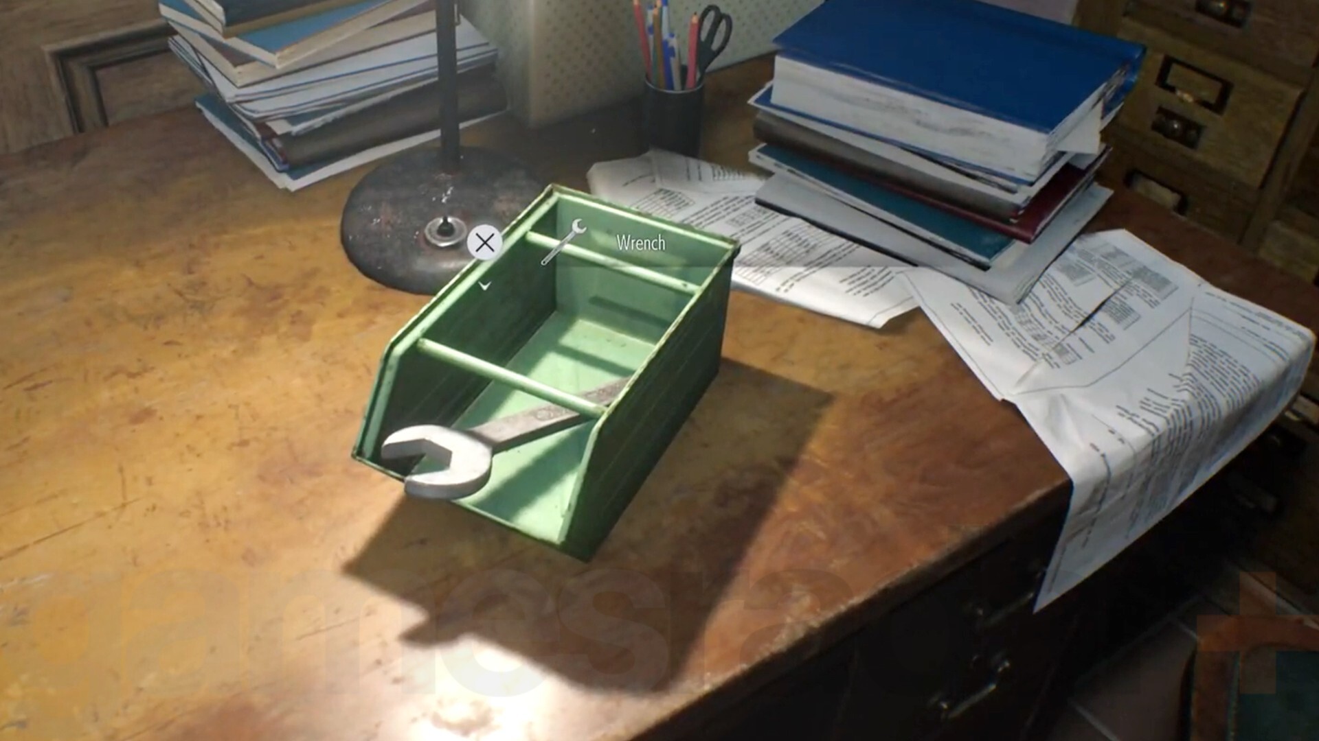 A wrench on the desk in the Custodian's Office, required for opening Cold Storage in Resident Evil Requiem