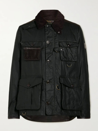 Barbour Gold Standard Supa-Fission Corduroy-Trimmed Waxed-Cotton Jacket | Was $895, now $626.50, Mr Porter