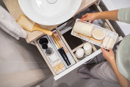 Decluttering make up drawer