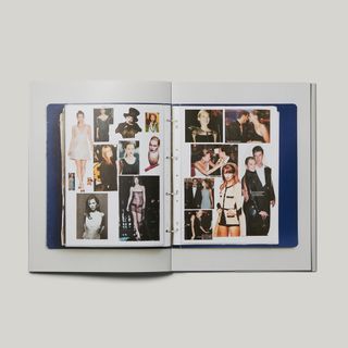 Spread of Kate Moss Bottega Veneta book with collage