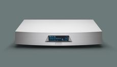 Front view of the Lumin U2X network transport on a grey background