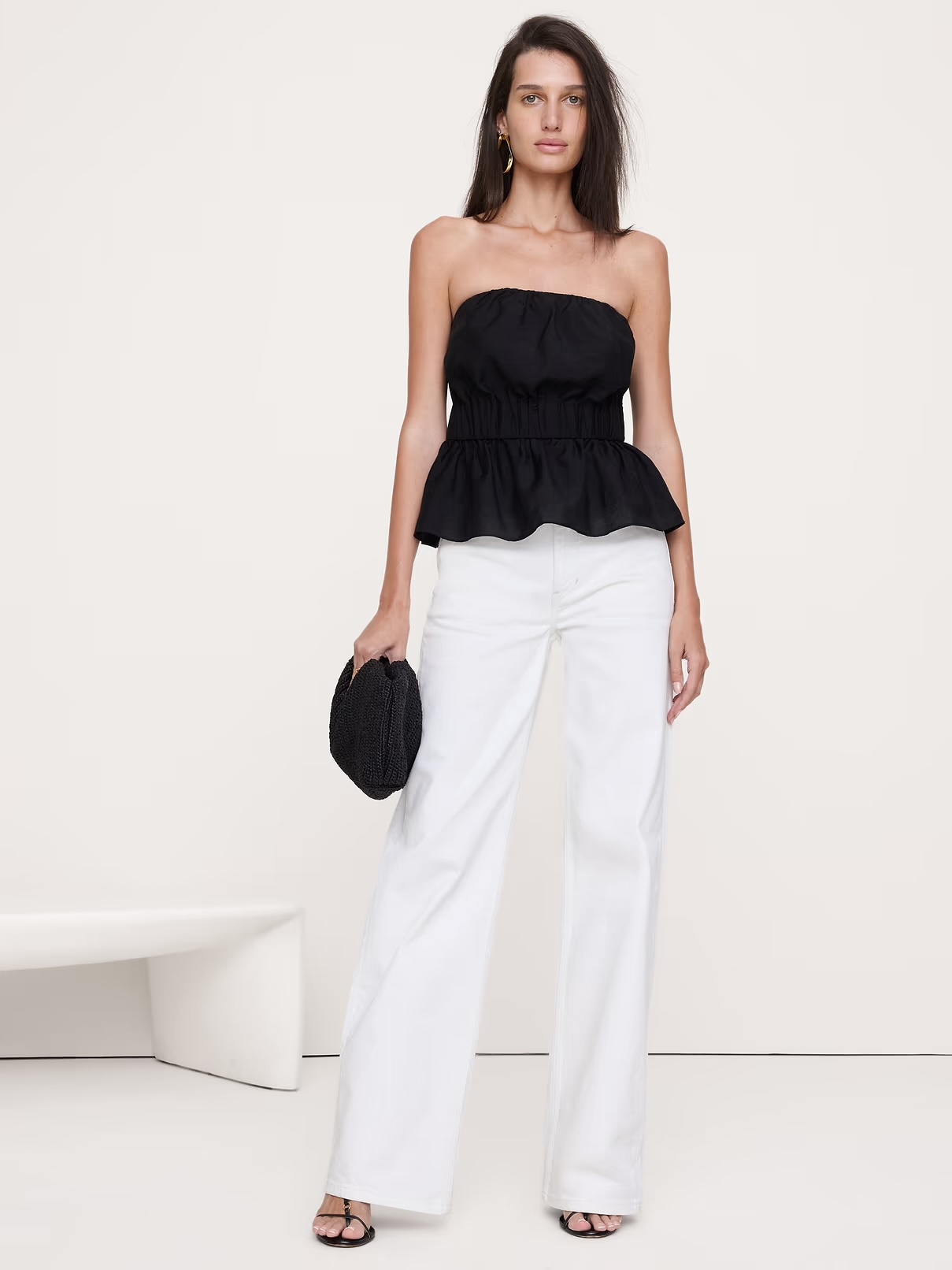 Banana Republic, Strapless Tencel&amp;trade;-Nylon Peplum Top