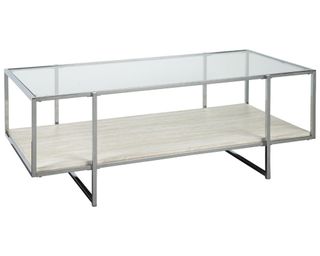 Chrome glass topped coffee table by Bodalli