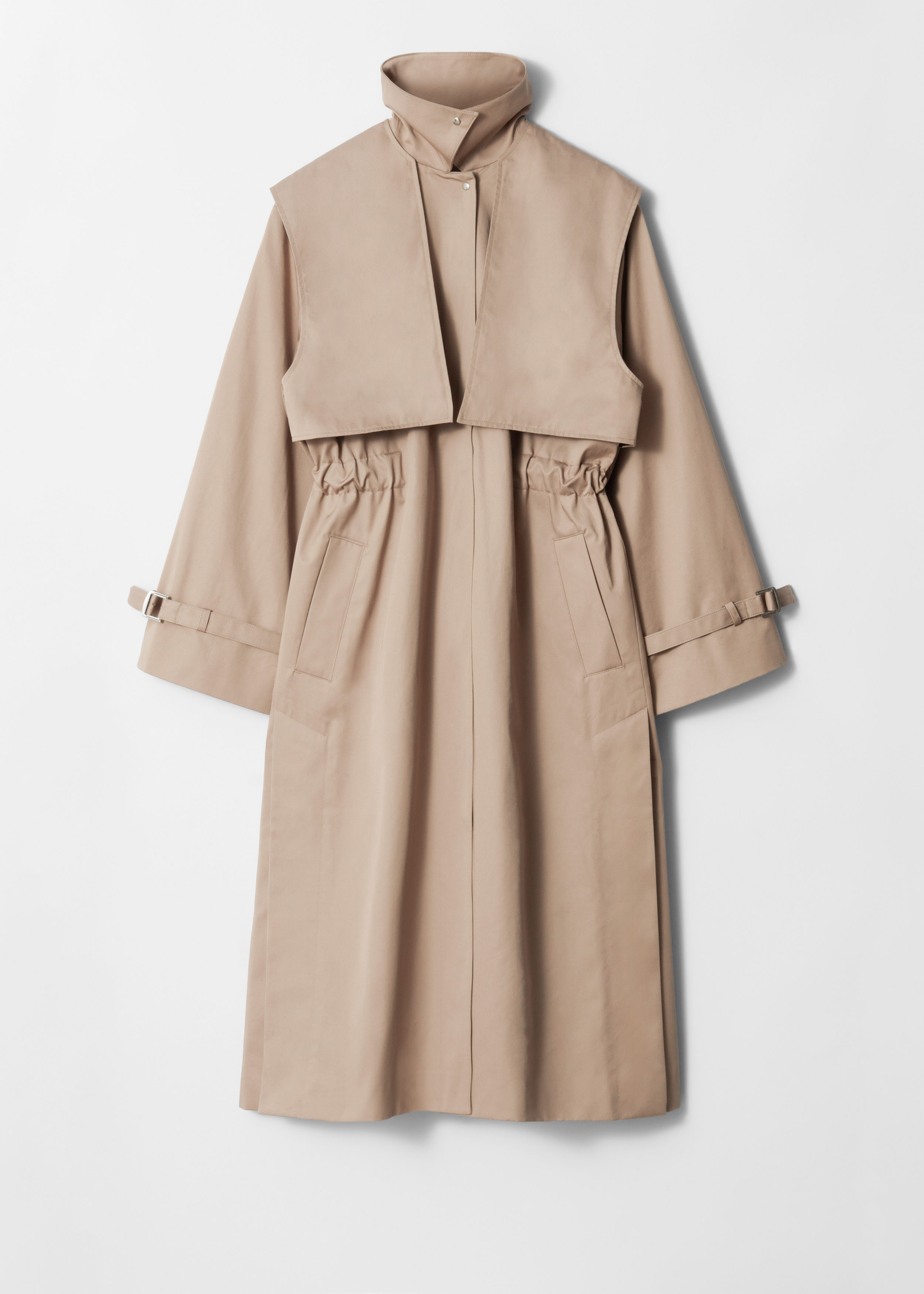 Funnel-Neck Trench Coat