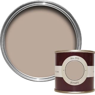 Calming neutral bedroom paint color Jitney by Farrow and Ball