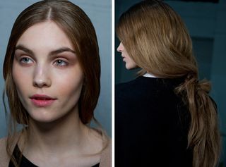 Proenza Schouler concentrated on peach tones to accentuate the lines of the face