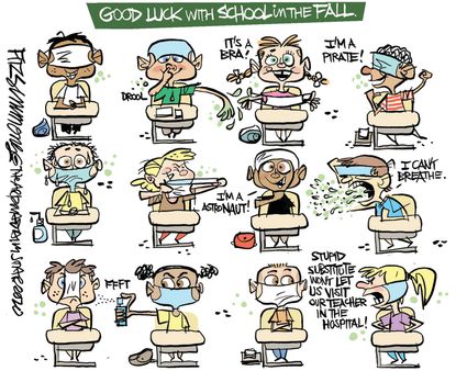 Editorial Cartoon U.S. school coronavirus