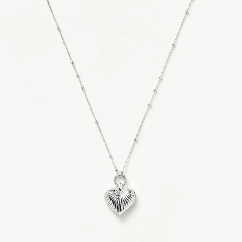 Ridge Heart Charm Pendant Necklace cut out 