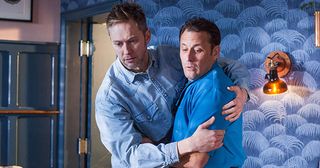Rory 'Finn' Finnegan is annoyed Tony Hutchinson has gone into business with Luke and Darren taking back his gift in Hollyoaks