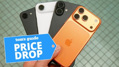 Four iPhone 17 models held in hand