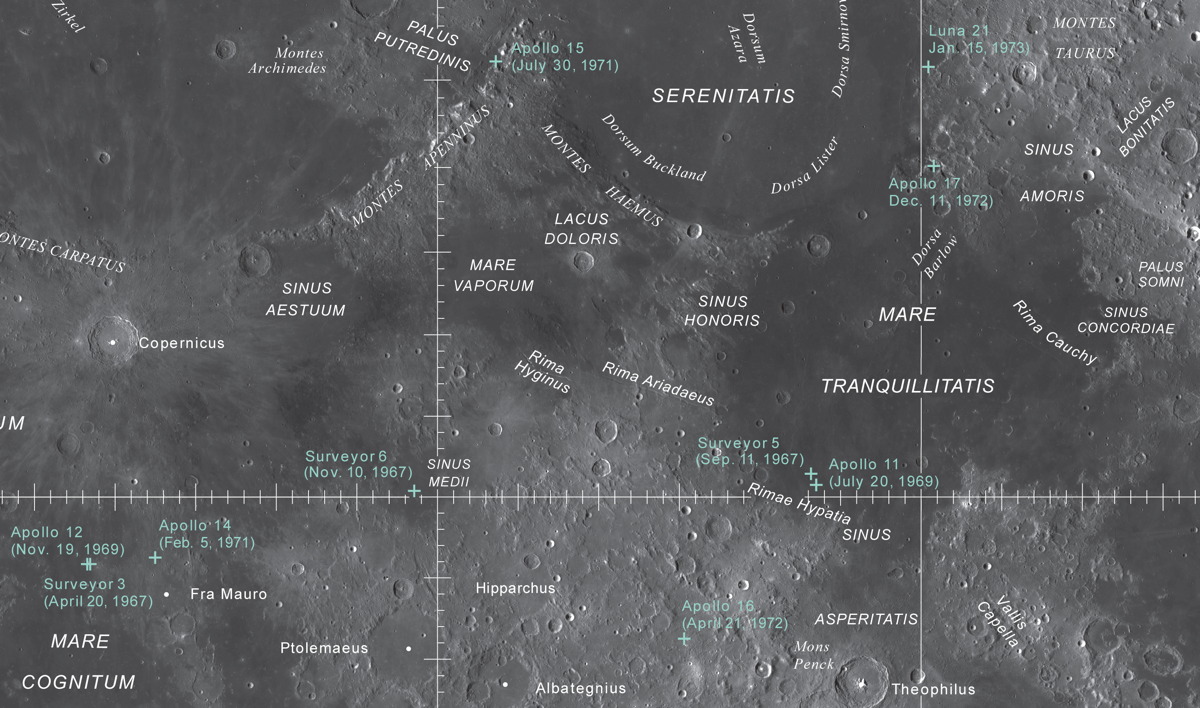 Apollo Landing Sites Chart