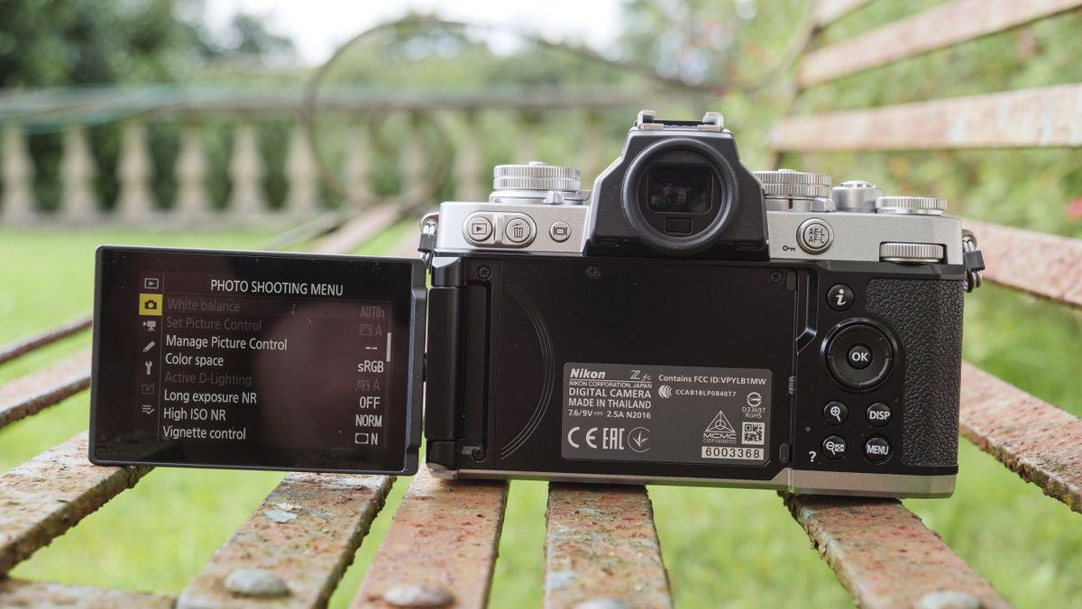 The rear screen of the Nikon Z fc