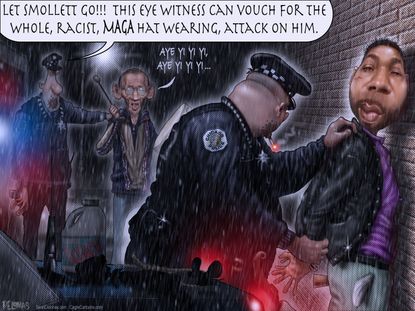 Political&nbsp;Cartoon&nbsp;U.S.&nbsp;Trump MAGA Country Jussie Smollett Hoax Attack