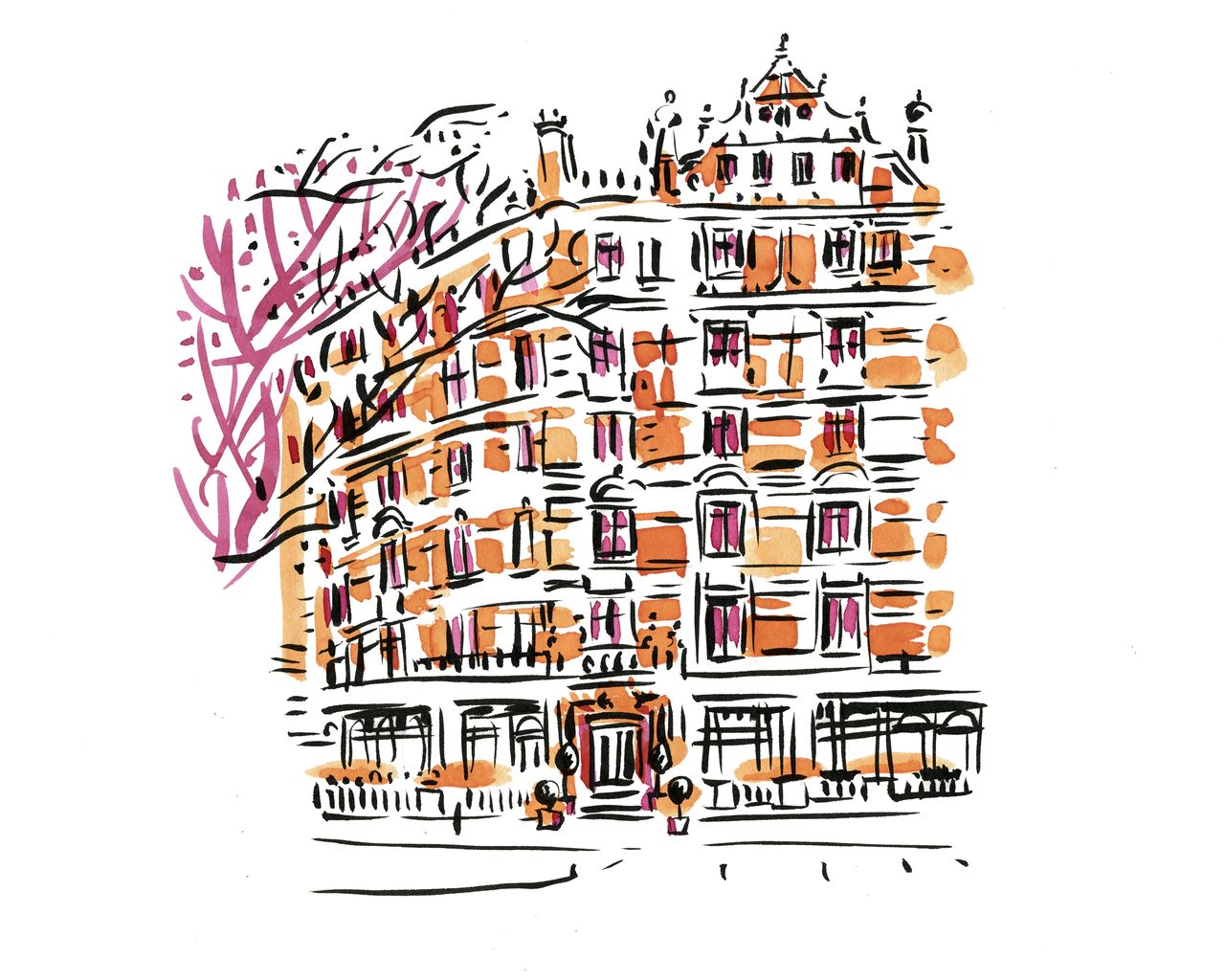 Illustration of The Connaught bar, London, UK