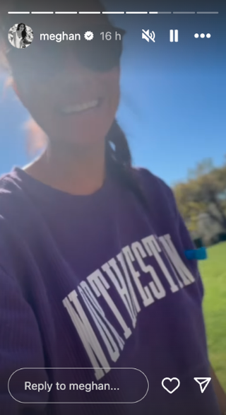 Meghan Markle wears a purple Northwestern sweatshirt