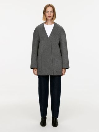 Collarless Doublé Coat