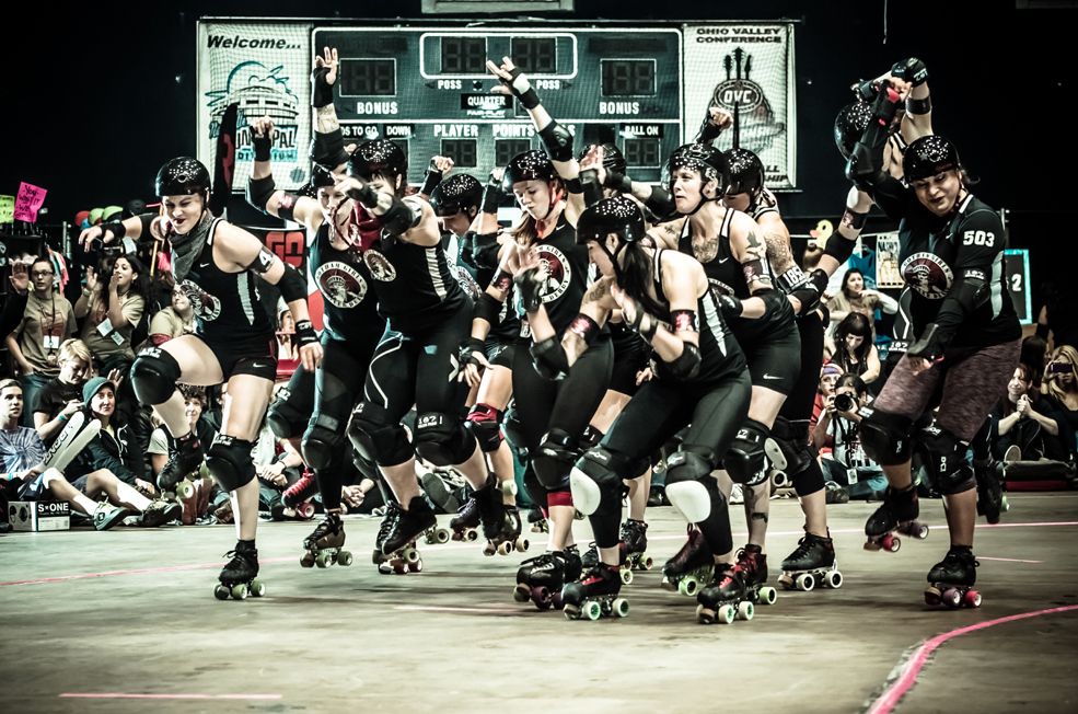 A roller derby match gets underway