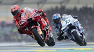 Marc Marquez of Spain and Ducati Lenovo Team, Alex Marquez of Spain and BK8 Gresini Racing MotoGP during the 2025 MotoGP Michelin Grand Prix of France