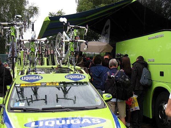 Liquigas raced hard to try to get race-related questions again, but that will be difficult