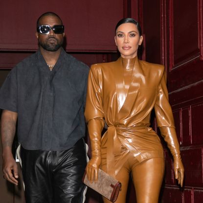 paris, france march 01 kim kardashian west and husband kanye west leave kwests sunday service at theatre des bouffes du nord paris fashion week womenswear fallwinter 20202021 on march 01, 2020 in paris, france photo by marc piaseckiwireimage