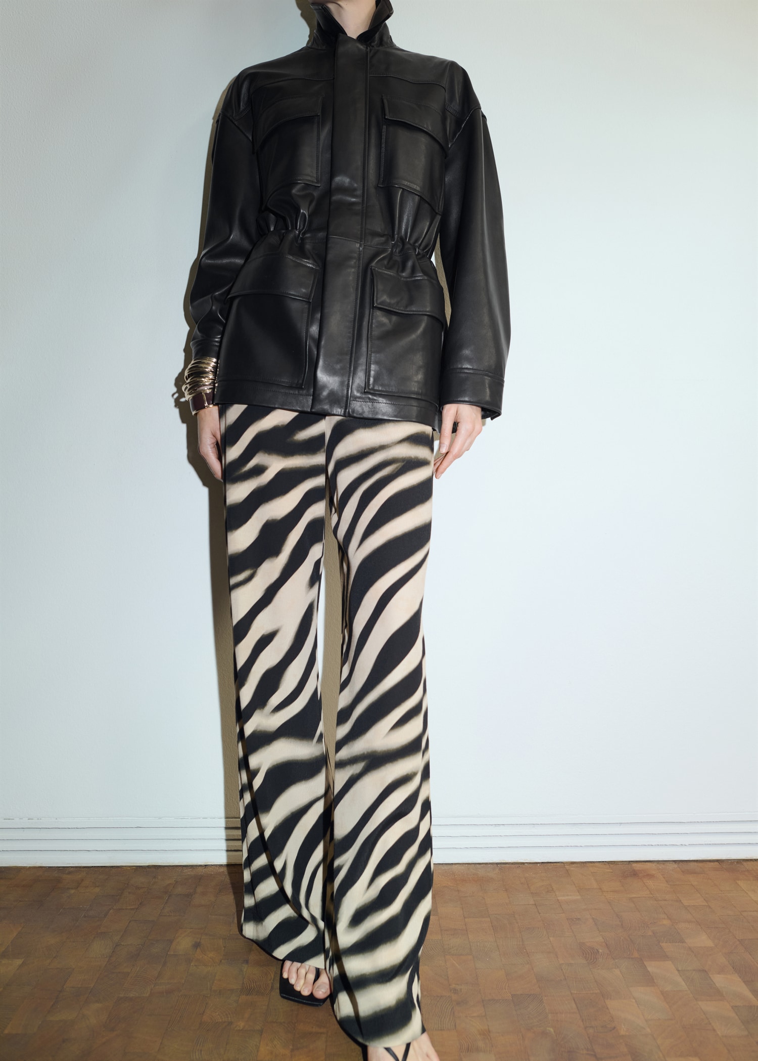 Zebra-Print Straight-Fit Trousers - Women | Mango United Kingdom