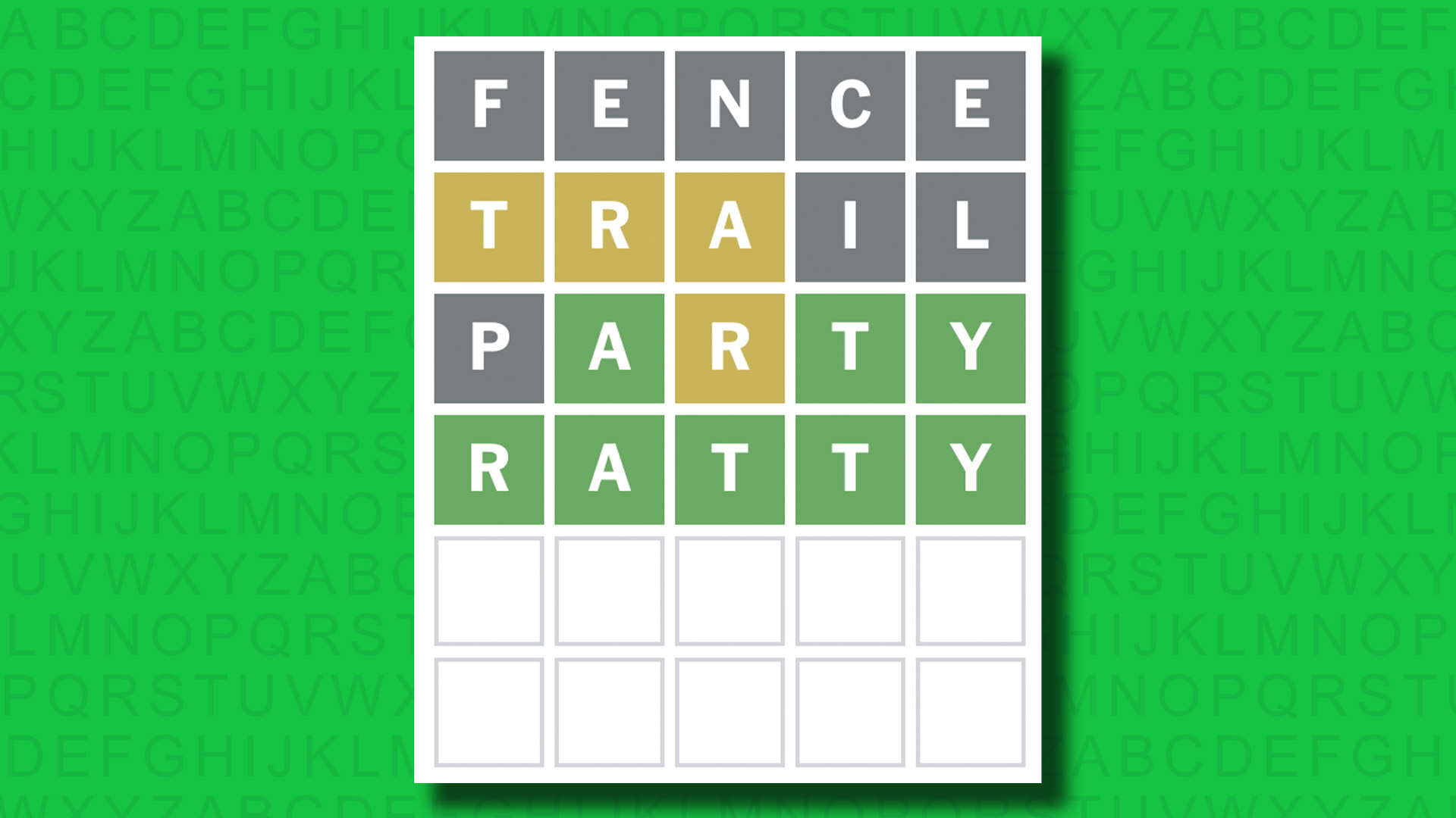 NYT Wordle answer for game 1525 on a green background